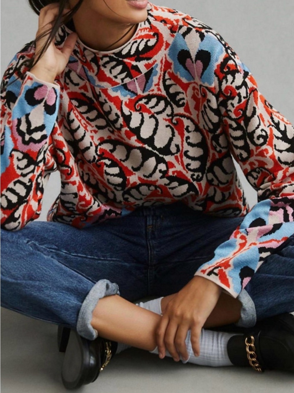 Anthropologie Maeve Carys Mock Neck Sweater Size M - Picture 3 of 7